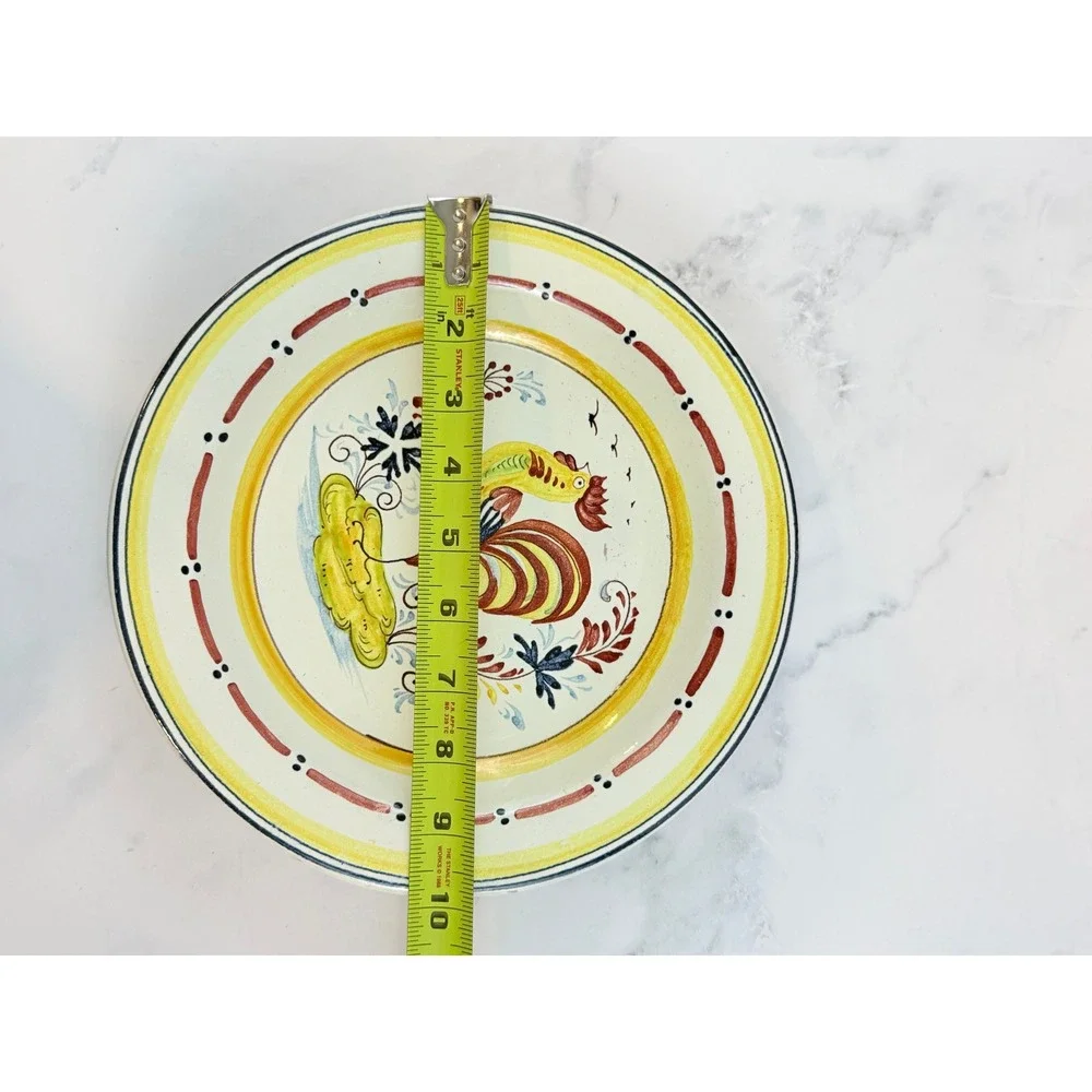 Vintage Made in Italy Ceramic Stoneware Chicken Rooster Wall Plate 10in